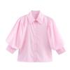 Kaslead New Women Clothes Western Style Fashion Simple and Versatile Loose Poplin Half Sleeve Shirts Top