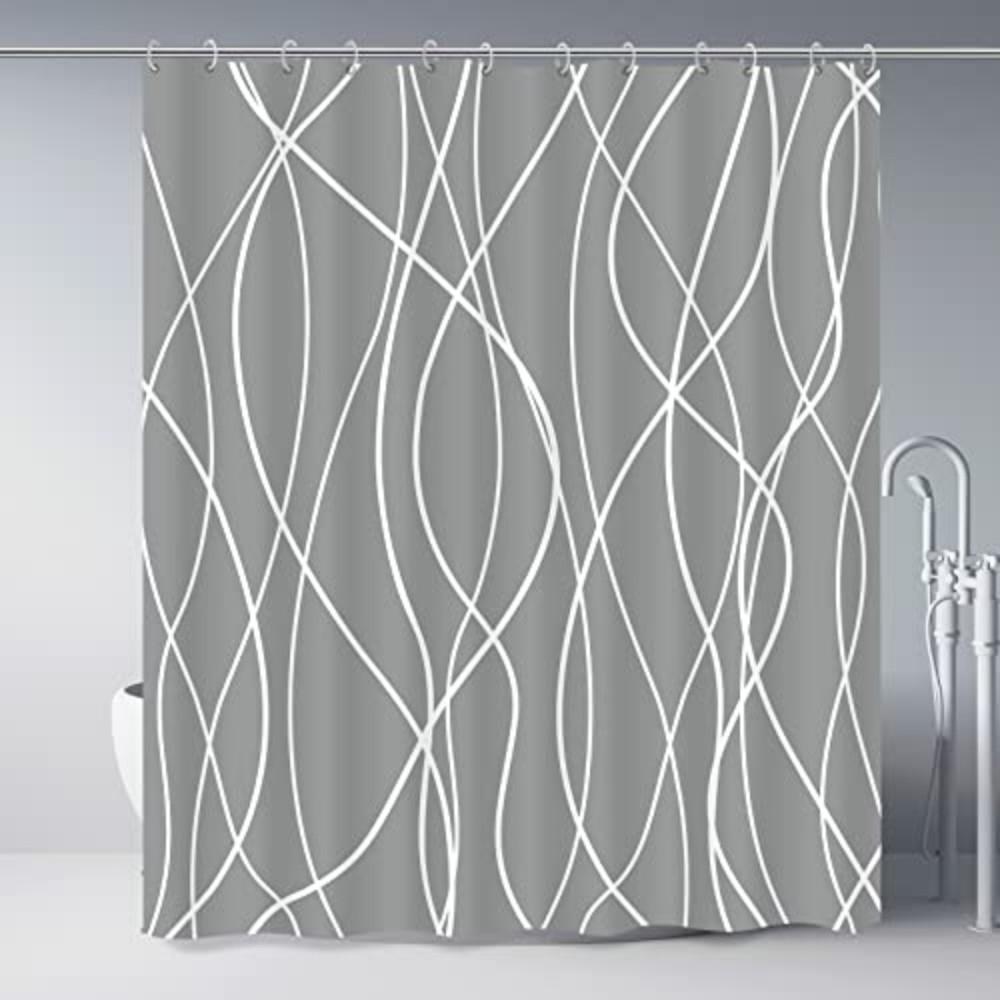 VIKAMA Artistic Corrugated Shower Curtain Modern Luxury Wabi-Sabi Bathroom Style Machine Washable, Easy to Maintain 90X180C(3X5.9FT)