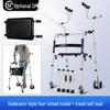 Aluminum Alloy Folding Walker with Wheels, Underarm Crutches, and Seat Cushion for Elderly Rehabilitation.