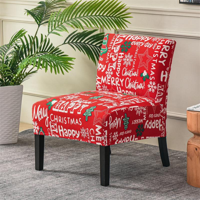 Accent Armless Chair Cover Geometric Print Single Sofa Stool Slipcover Nordic Stretch Chair Covers Elastic Couch Protector Cover