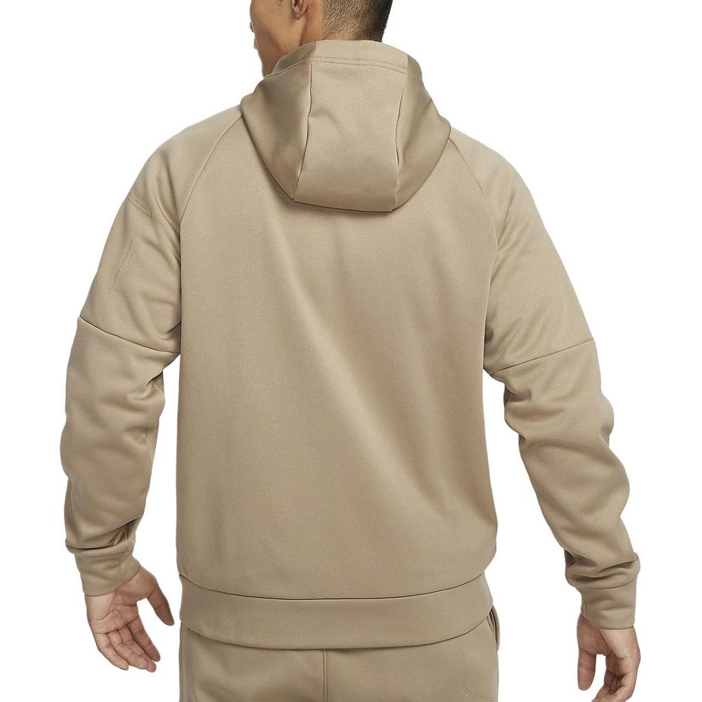 Nike Therma FIT Solid Color Fleece Lined Full Zipper Thermal Hooded Cardigan Sweatshirt Men's Khaki DQ4831-247