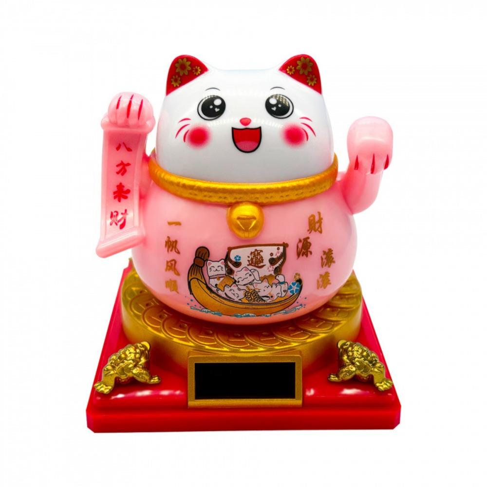 Solar Powered Mini Fortune Cat Decoration Wealth Welcoming Automotive Interior Supplies Office