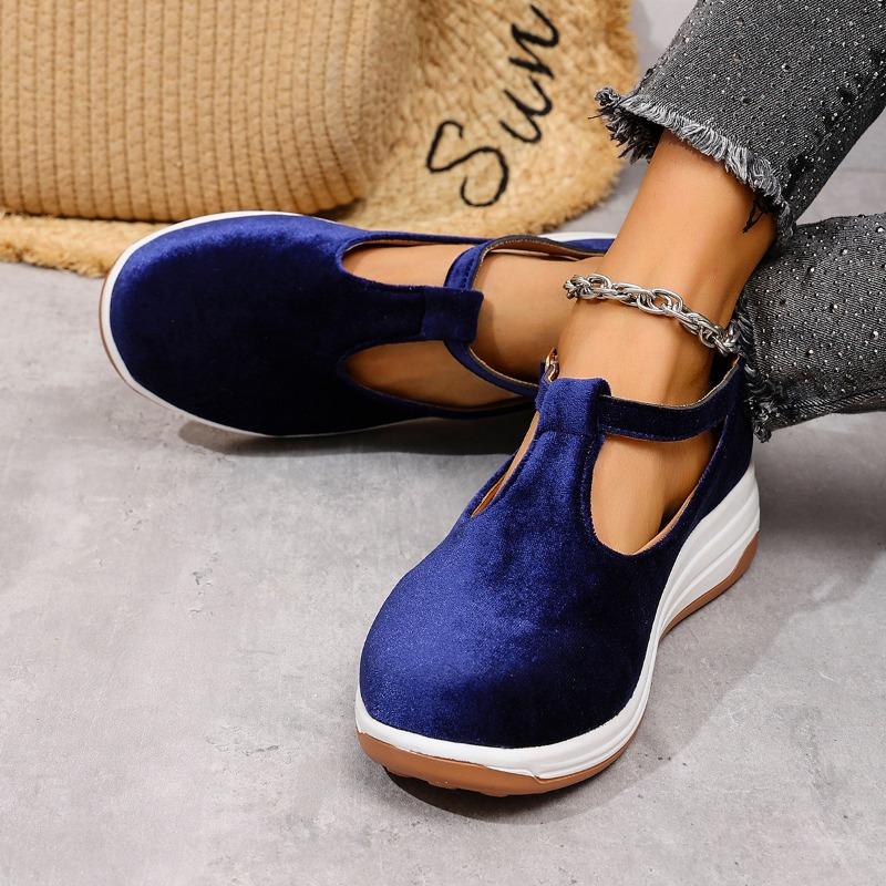 Fashion 2025 Women Sneakers Fashion Casual Platform Sneakers Women Round Toe Flat Loafers Buckle Wedge Designer Shoes Women