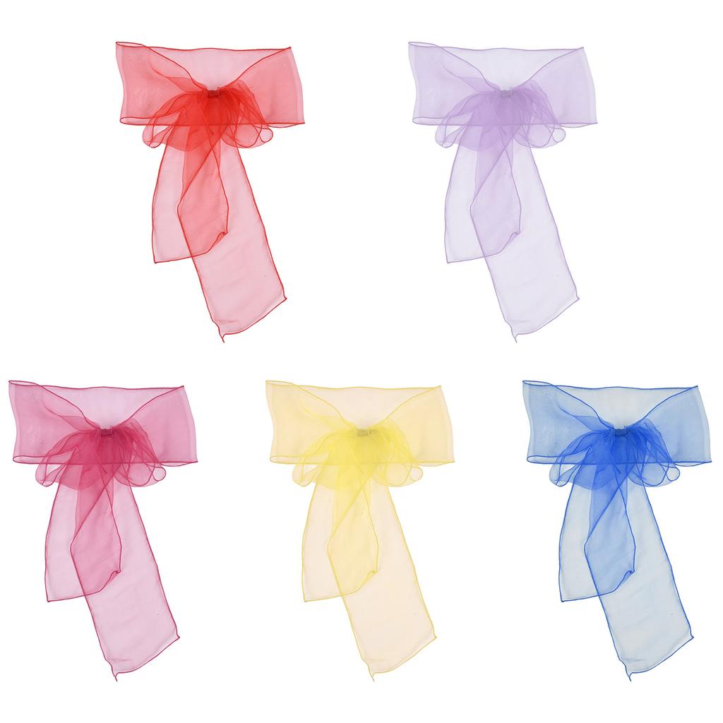 10 Peças Faixa de Cadeira de Banquete de Organza Laços de Cadeira Exquisitos Faixas para Decoração de Festa de Casamento