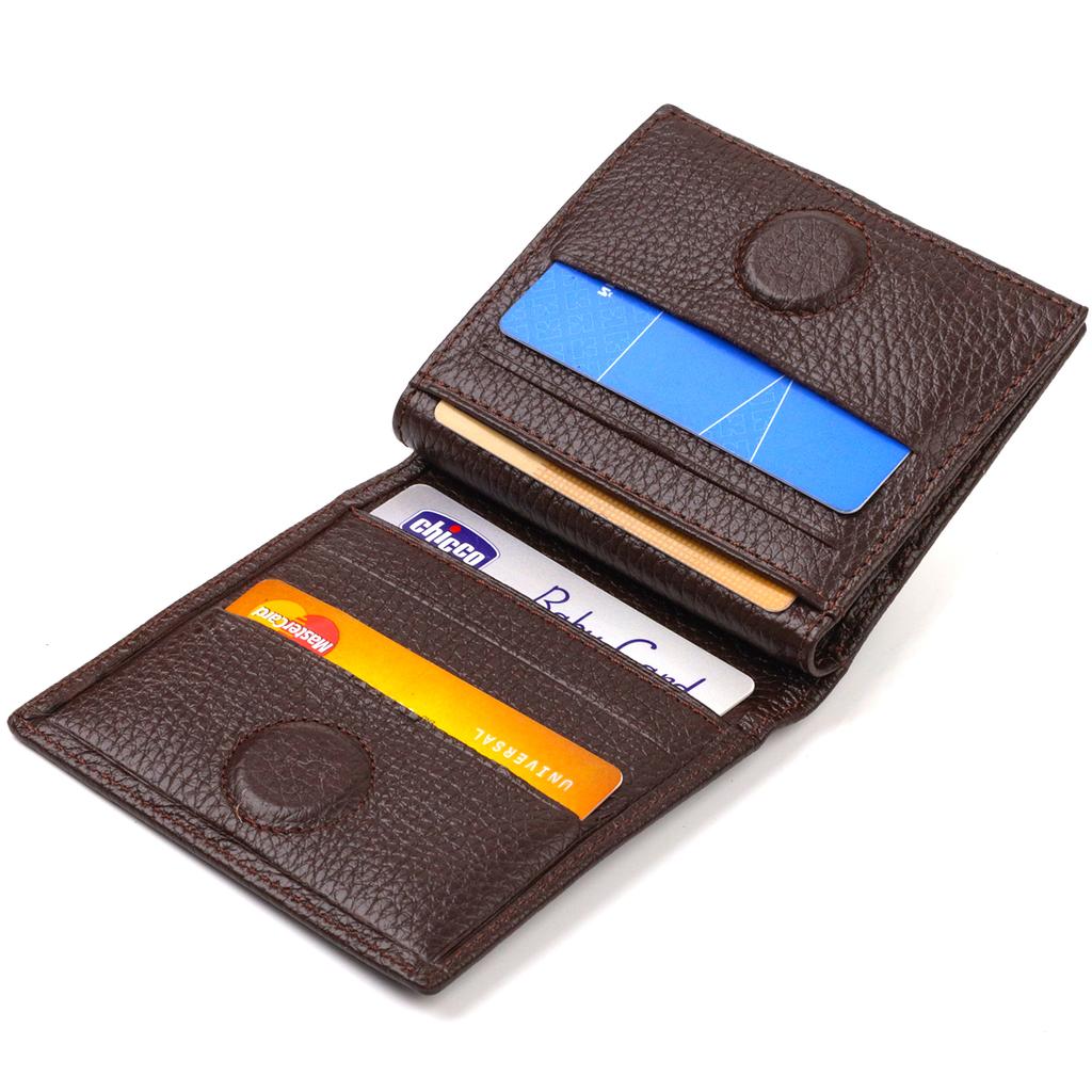 Kompakte Geldbörse für Herren aus genarbtem Echtleder CANPELLINI 21740 Braun