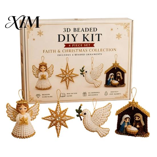 Festliches Feiertagsgeschenk 3D Perlen-Bastelset, Lebensechtes Weihnachtstier-Perlenbastelset, Partygeschenk Handgemachtes Einfaches Stickset für Kinder und Erwachsene Katze