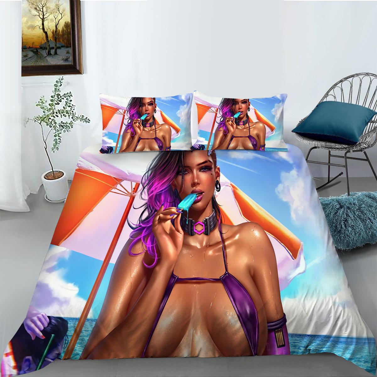 

3D комплект постельного белья в этническом стиле, серия в экзотическом стиле, пододеяльник и наволочка с принтом, AU/EU/US/DE, полноразмерное украшение для дома Baby 100x135cm