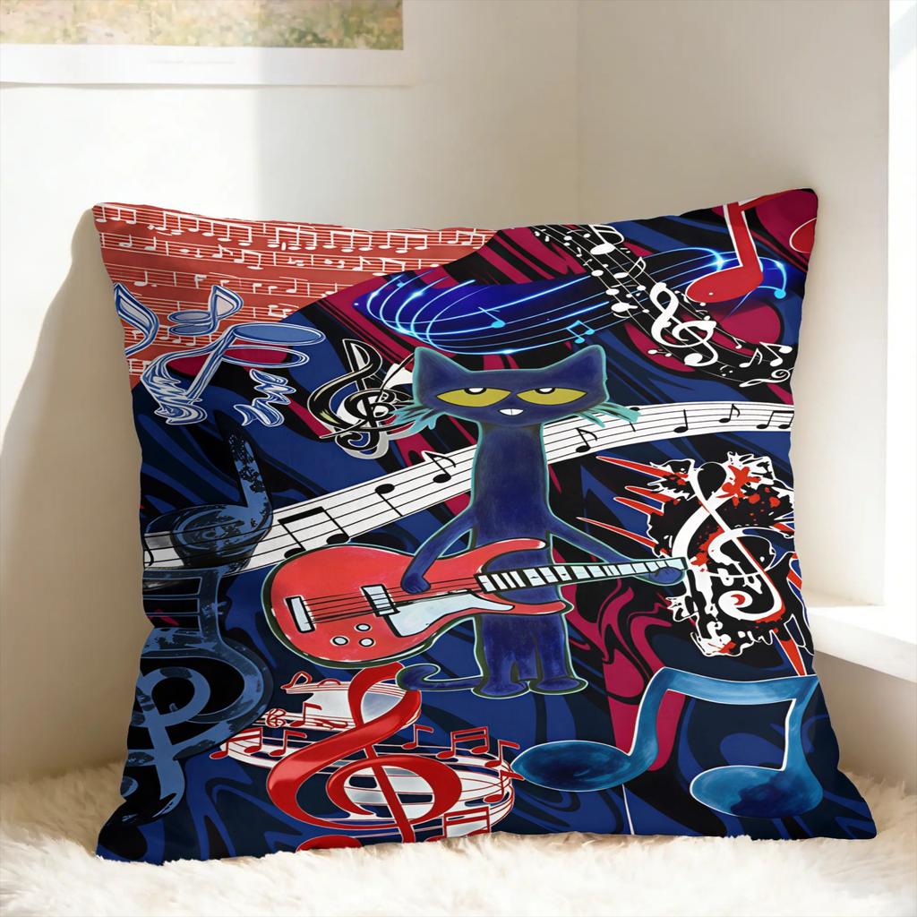 Pillow Cover P-Pete The Cat Funny Pillow Case For Sofa Home Decor Pillowcases