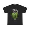 Tennis Schläger Wissenschaftler Grafik T-Shirt Lustiges Unisex Schweres Baumwoll-T-Shirt