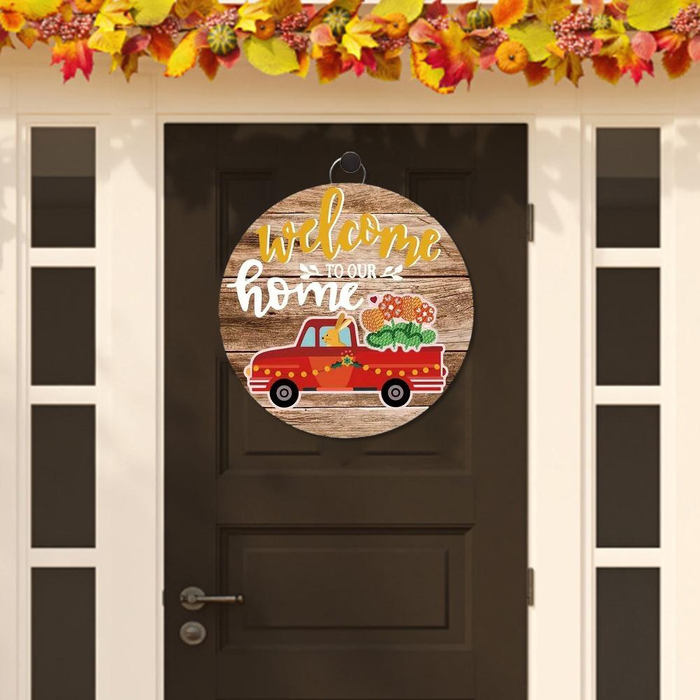 12 PCS Diamond Art Painting Front Door Signs Cartoon Animal Interchangeable Flowers and Grass Present for Adults Kids Beginners