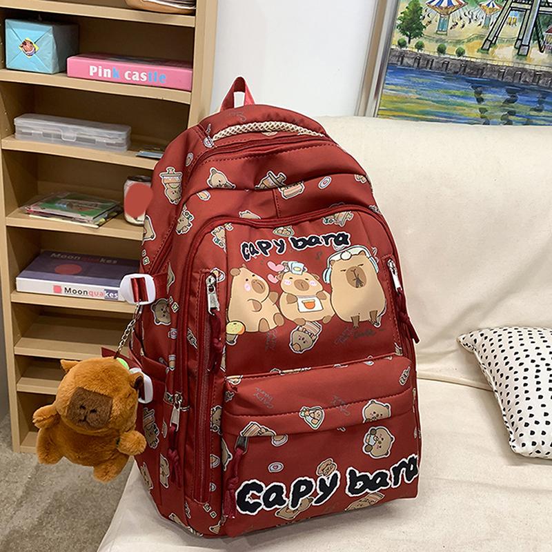 Cute Capybara Backpack Cartooon Large Capacity Backpack For Girls Boys Student Teenager Children's Primary Schoolbags