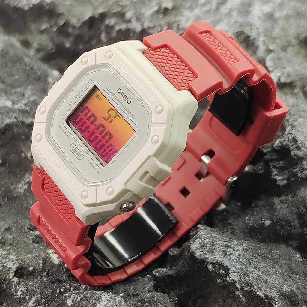 CASIO Unisex DIGITAL Series Orange Watch W-218HC-8AV(Watch3--)