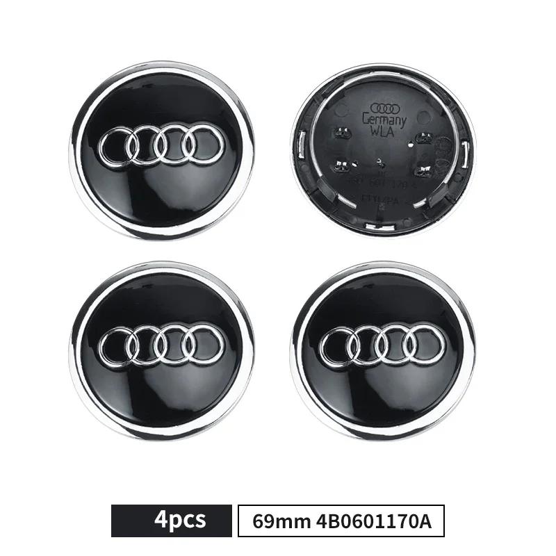 For Audi A5 60/61/68/69mm Car Emblem Wheel Hub Caps Hubcap Badge Styling For Audi B5 B6 B7 B8 B9 A3 8P 8V 8L A5 A6 C6 C5 C7 4F A1 A7 A8 Q2