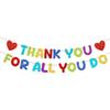 Fulmoon Pre Strung Thank You for All You Do Glitter Banner Funny Appreciation Banner for Employee Coworker Staff Teacher Thank Sign Party