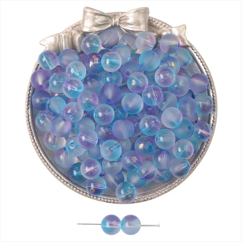 Gold Foil Effect Glass Crystal Beads 8mm Round Spacers for DIY Jewelry 50 Pcs Multi-Colors