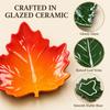 Ceramic Leaf-Shaped Plate for Serving Appetizers and Snacks