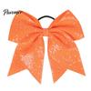 Shiny Hair Bows for Girls Sequins Bows, Elastic Tie, Large Cheerleading Stage Costume Accessories Band Ponytail Holder, Glitter Scrunchies Women Teens