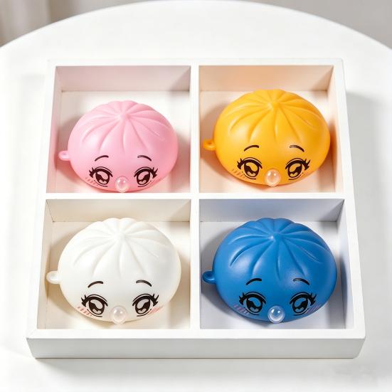 1/3/5Pcs Cartoon Expression Bubble Dumpling Toy Stress Relief Relaxation Steamed Bun Squeeze Toy Focus Aid Spitting Bubble Bun Fidget Toy
