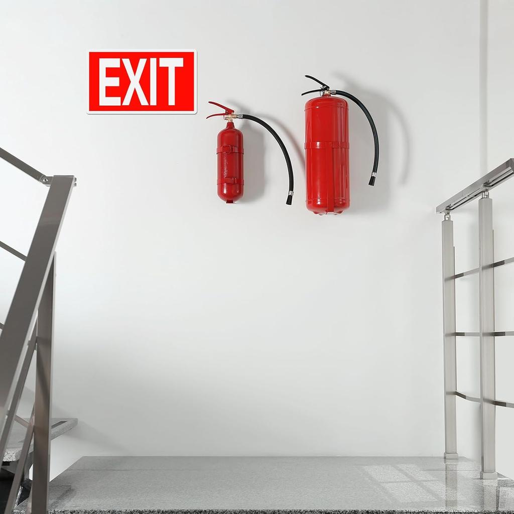 10 Pcs Exit Signs Glow In the Dark Exit Signs for Business 12 X 7 Inch Photoluminescent Signs Stickers with Arrows for Indoor Outdoor for Business,