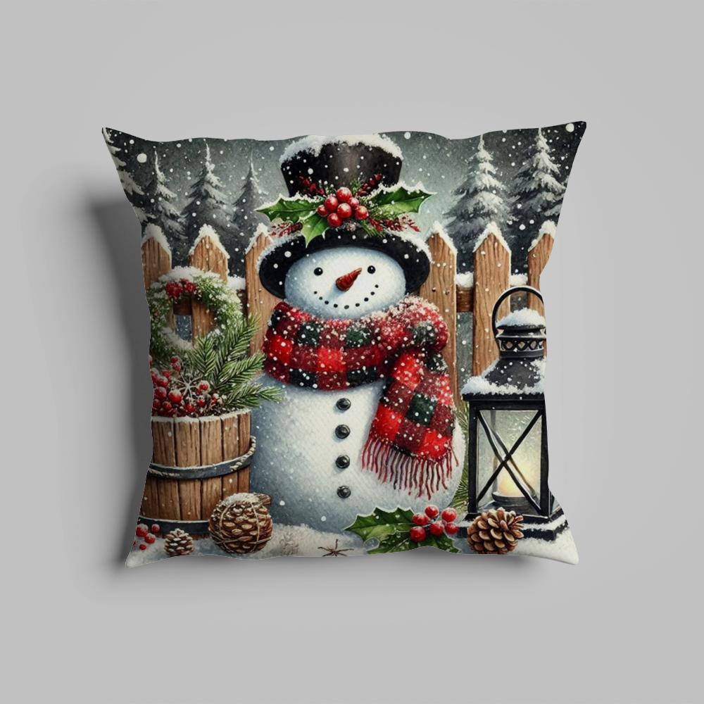 Pillow Case Luxurious Home Office, Sofa Decorative Multi Sized Car Seat Cushions, Pillowcases Retro Snowman Cute