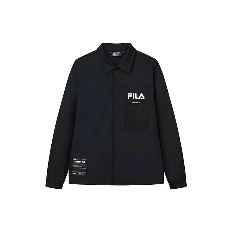 FILA Jackets Men's Jet Black Lapel Moderate Other (Unisex) Jackets F11M229402F BK