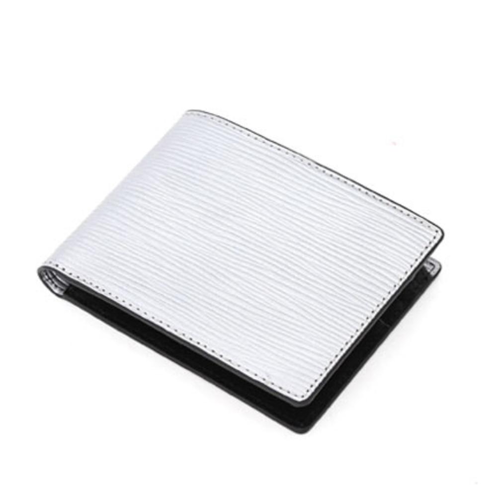 Matt Soft Embossed Cowhide Combination Wallet Silver