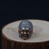 Adjustable Open Ring Men Women Vintage Indian Chief Face Design Punk Boho Statement Jewelry