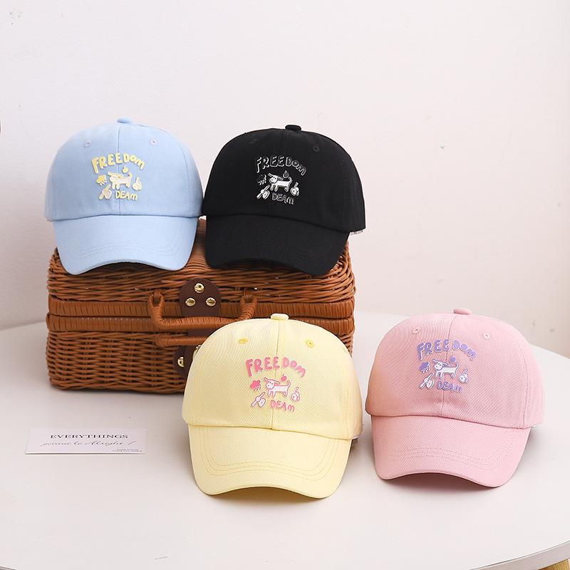 Big Dog Baseball Hat Tide Spring And Autumn Sun Protection Cute Cartoon Ironing Puppy Cap Spring And Summer Sun Hat