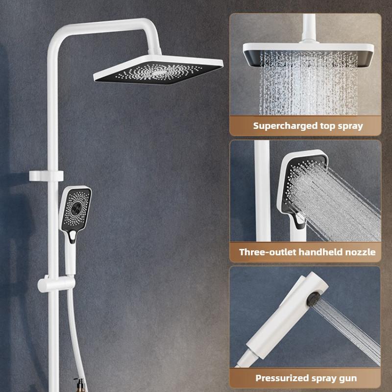 Kupfer Duschkopf Set Haushalt Badezimmer Konstante Temperatur Digitalanzeige Dusche Booster Regendusche