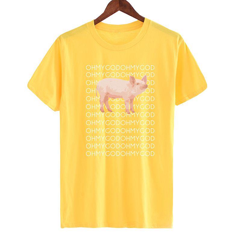 Herren T-Shirt in Premiumqualität mit lustigem Oh My God Schwein-Motiv und bequemen kurzen Ärmeln