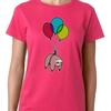 Sloth Balloon Flying Ladies T Shirt