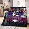 Tokyo Ghoul Vibrant 2D Print Flannel Blanket, Soft Cartoon Bedding for Sofa Bed, Outdoor Picnic Throw Mat_LIAN
