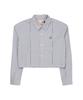 DAMP Striped Crop Shirt_Navy