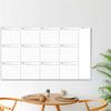 Extra velký nedatovaný smazatelný smazatelný roční plánovač na bílou tabuli 35X58 palců pro domov, školu a kancelář