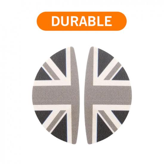 2PCS For MINI Cooper R55 R56 R57 Gray Union Jack 3D Car Door Handle Stickers