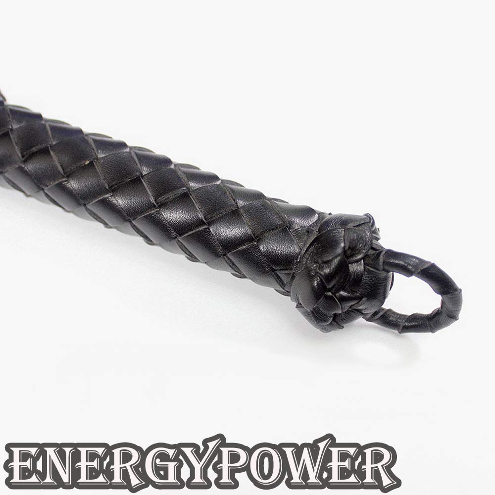 EnergyPower Single High Quality Genuine Cowhide 2 Made of Natural Cowhide That Will Fit In Your Hand the More You Use 2 Genuine Leather Braided