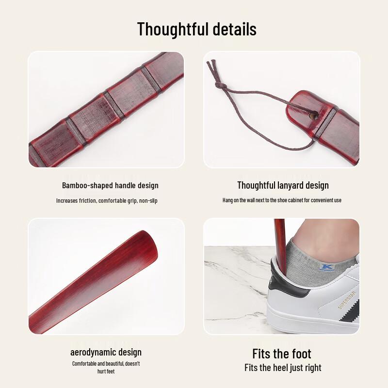 Baoshi Long-Handled Wooden Shoehorn