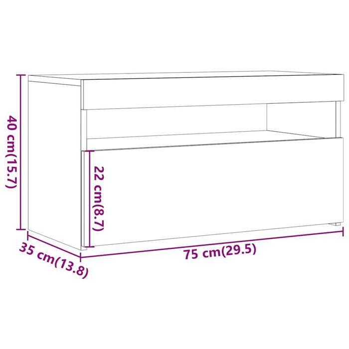 VidaXL Meubles TV avec lumières LED 2 pcs vieux bois bois d'ingénierie, support TV, meuble multimédia, console TV, meuble 856316