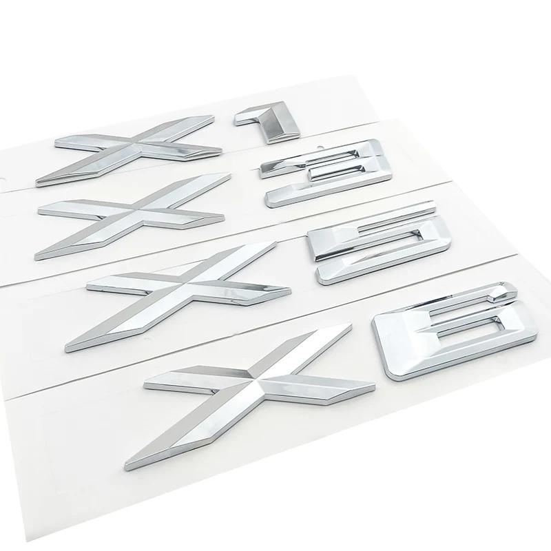 3D ABS Silver Car Styling Tail Sticker Badge for BMW X1 X3 X5 X6 Series Xdrive 20d 25d 30d 35d Door Stickers Emblem Accessories