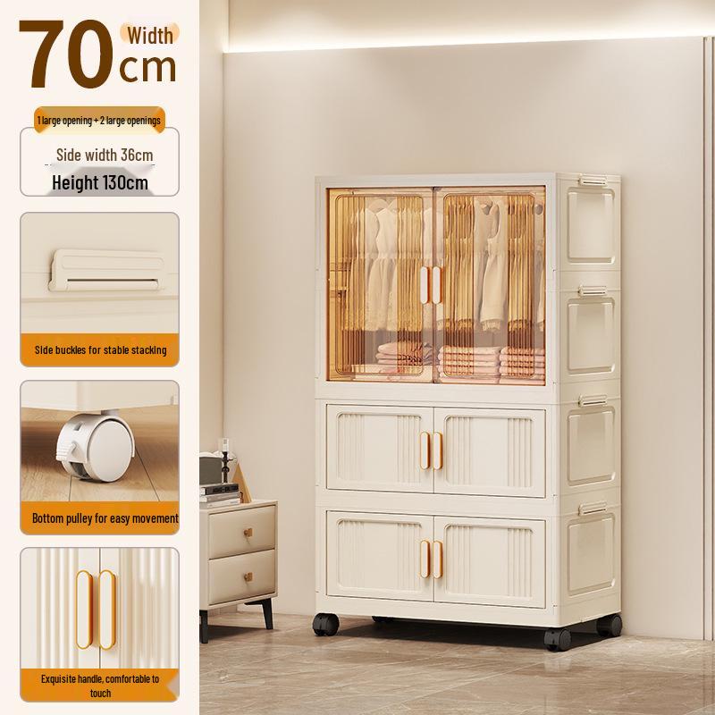 Children's Wardrobe & Storage Cabinet for Clothes, Snacks & Toys - No-Install Foldable Plastic Box