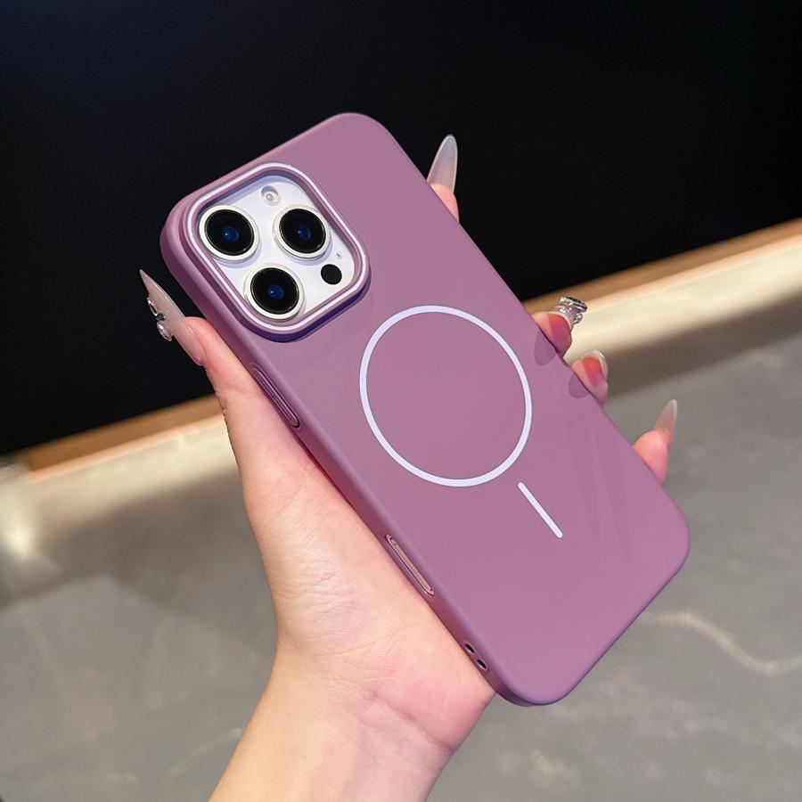 Custodia per telefono con ricarica wireless magnetica per PC satinato aggiornato per iPhone 16 15 14 13 12 11 Pro Max 16 Plus 16 Pro Max 15 Pro 14 Plus Custodia tinta unita iPhone 15 Pro violetto
