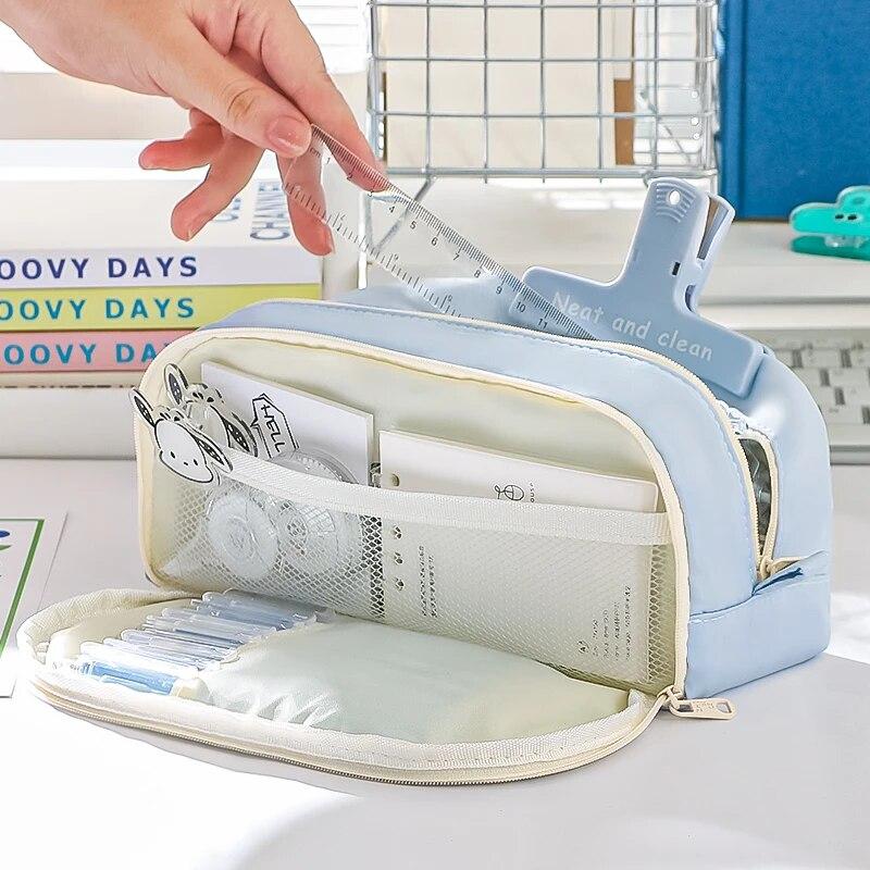 Stilvolle und praktische Federtasche mit großem Fassungsvermögen und mehreren Fächern zur Aufbewahrung von Schreibwaren, Federmäppchen, Schulanfang