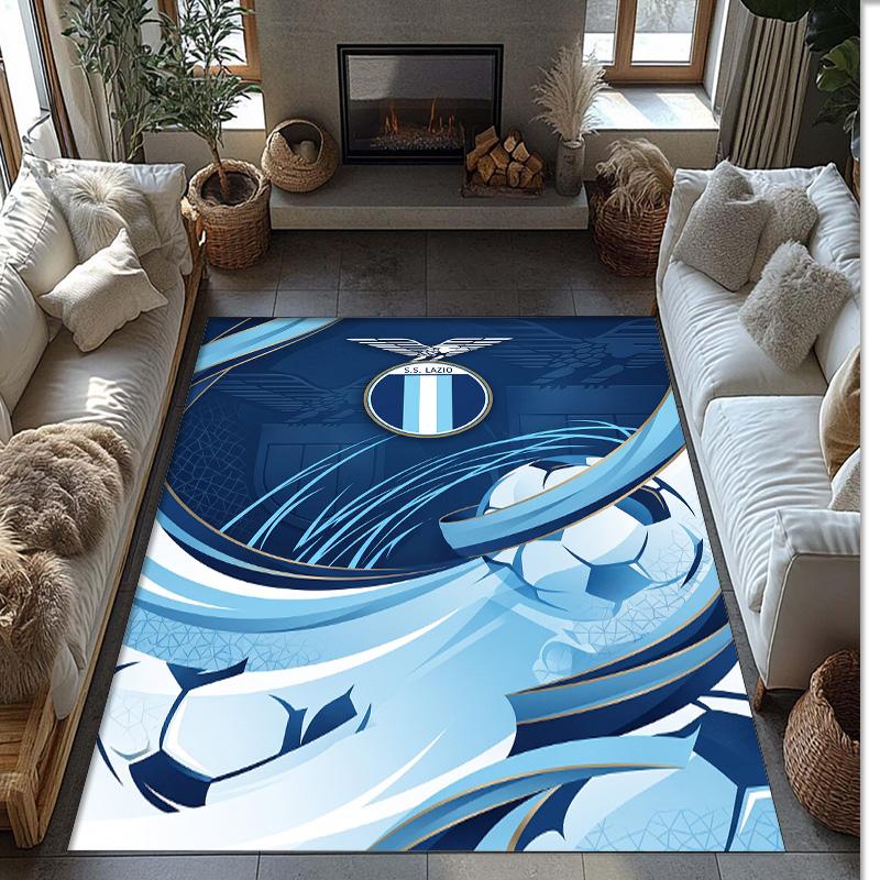 Lazio FC Fußball Muster Weicher Teppich Nicht Rutschender Indoor Boden Teppich Sport Dekor Matte für Schlafzimmer