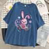 A Toy Rabbit Sitting On The Ground Women T Shirt Cool Fashion Short Sleeve Street Hip Hop Tee Clothes Sport Breathable T-Shirt