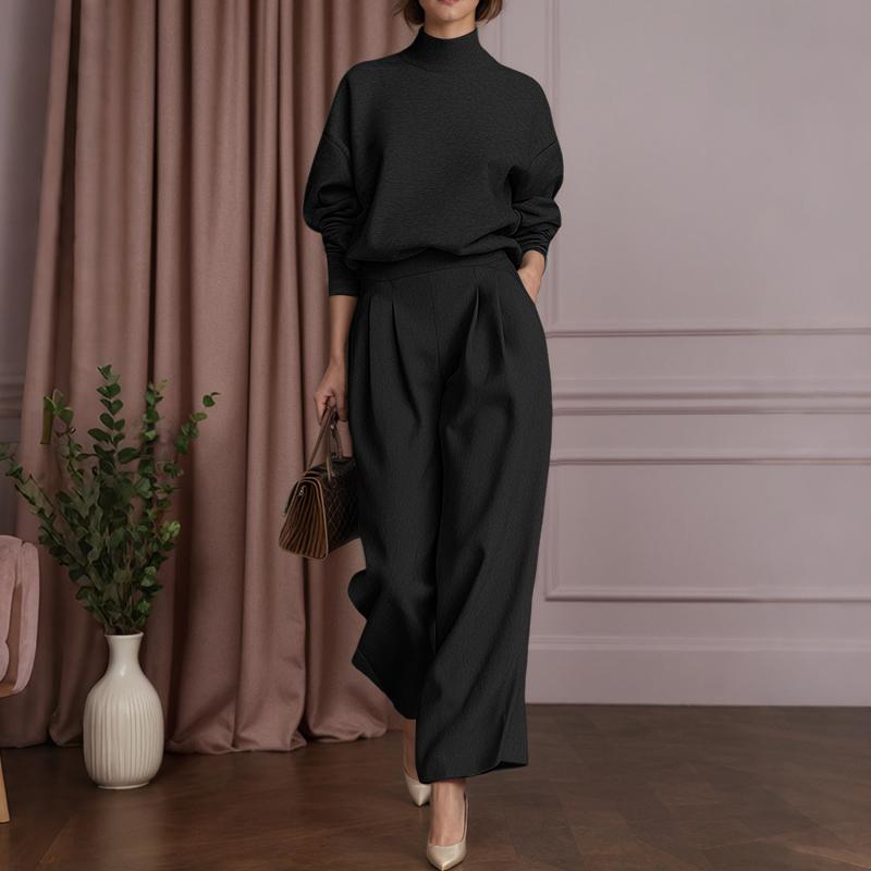 ZANZEA Women Long Sleeve Pullover Tops and Pants Autumn Two Piece Suit Sets