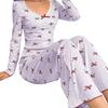 Sweet bow pajamas women, spring and summer new high-end V-neck lace edge trousers loungewear European and American style suit