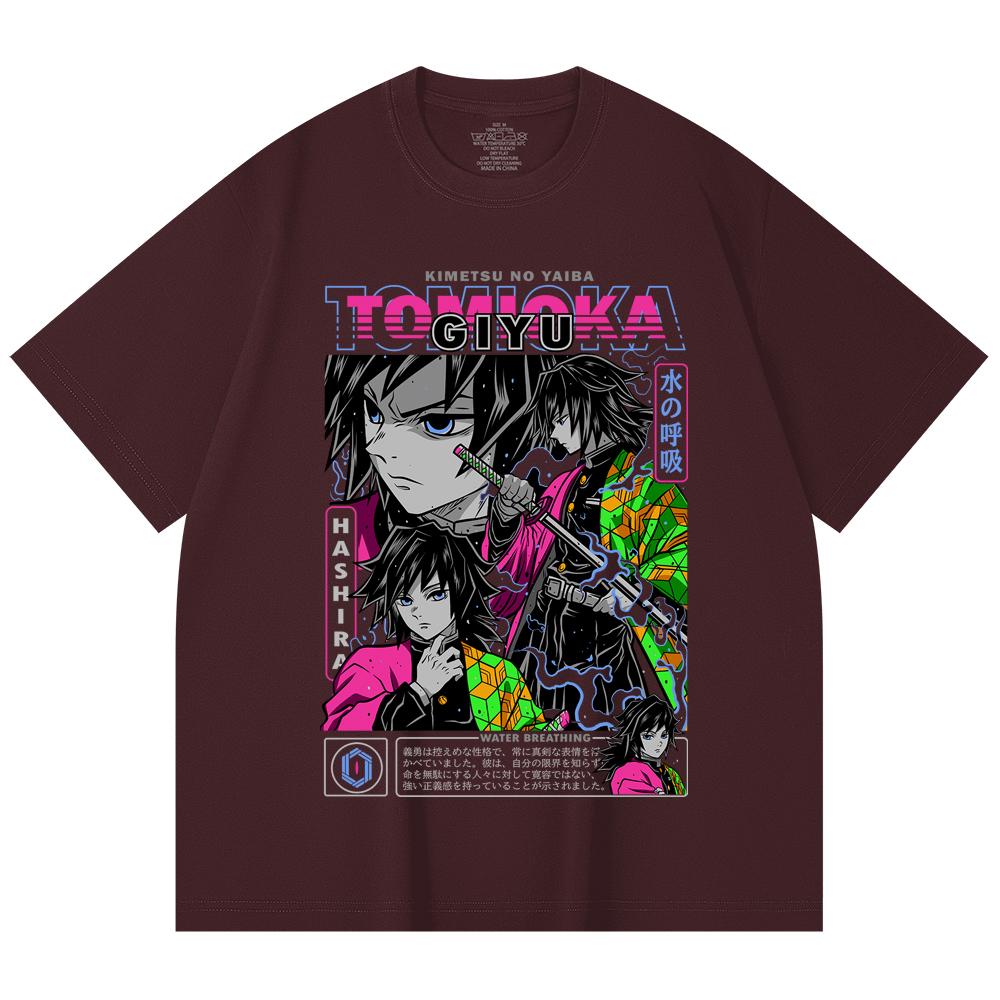 

230 Gsm 100% Cotton Demon Slayer V10 Tomioka Print Unisex Heavy Cotton T Shirt 2XL