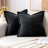 Herbst Rost Dekorative Kissenhülle für Sofa Bett Akzentkissenhülle Breitseitig Gestreift Patchwork Weiche Cord Kissenbezüge