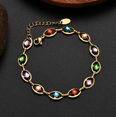 JewelryTop Fine 18K Gold Copper Colors Bracelets for Charm Lady Women Wedding Party Gifts 18+5cm Original