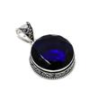 Blue Sapphire Gemstone Silver Pendant In 925 Sterling Silver- Handmade Design, Everyday Wear Jewelry, Unique Blue Sapphire Pendant Mother's Day Gifts